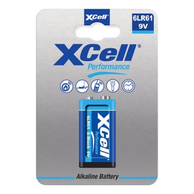 батерии,xcell,115357,9v,alkaline,battery,clear,(silver,blue)