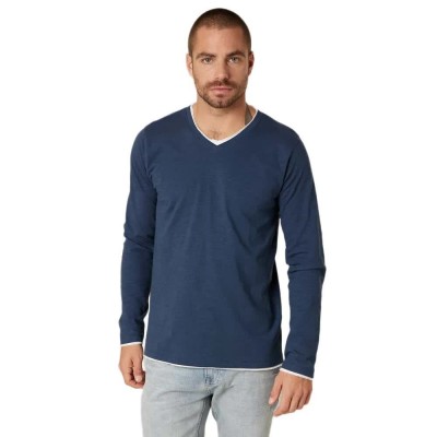 тениска,мъжки,тениски,дамски,тениски,deeluxe,belino,long,sleeve,v,neck,t,shirt,blue,(indigo)