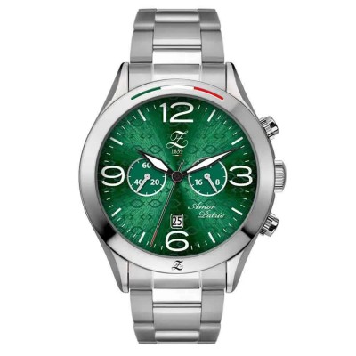 часовник,часовници,zoccai,borealis,green,watch,silver,(steel)