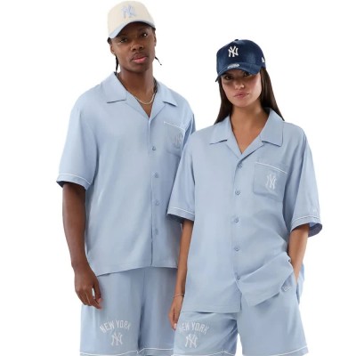 риза,с,къс,ръкав,дамски,ризи,мъжки,ризи,new,era,mlb,graphic,new,york,yankees,short,sleeve,shirt,blue,(pastel,blue)