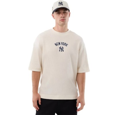 тениска,мъжки,тениски,дамски,тениски,new,era,mlb,waffle,box,new,york,yankees,short,sleeve,t,shirt,beige,(open,white)