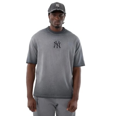 тениска,мъжки,тениски,дамски,тениски,new,era,mlb,washed,logo,new,york,yankees,short,sleeve,t,shirt,grey,(black)