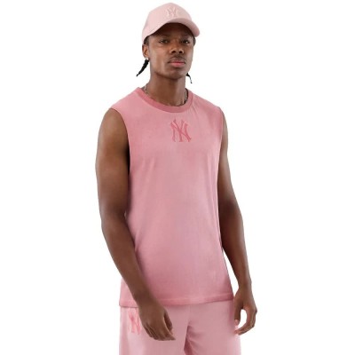 тениска,мъжки,тениски,дамски,тениски,new,era,mlb,washed,logo,new,york,yankees,sleeveless,t,shirt,pink,(pastel,pink,black)