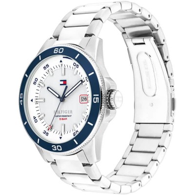 часовник,часовници,tommy,hilfiger,remy,43mm,watch,silver,(silver,blue,white)