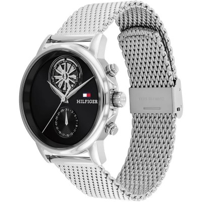 часовник,часовници,tommy,hilfiger,stewart,40mm,watch,silver,(silver,black,skeleton)