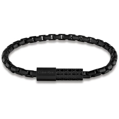 бижутерия,calvin,klein,contoured,barrel,bracelet,silver,(black)