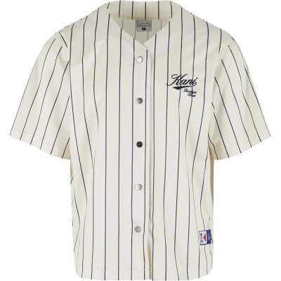 тениска,мъжки,тениски,дамски,тениски,karl,kani,cursive,varsity,pinstripe,cropped,baseball,short,sleeve,t,shirt,beige,(white)