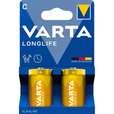 батерии,varta,longlife,lr14,c,alkaline,batteries,2,units,golden,(orange)