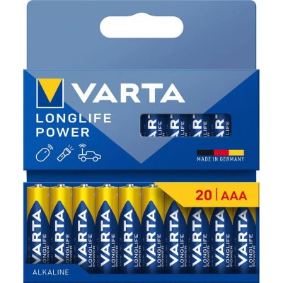 батерии,varta,longlife,power,micro,lr03,aaa,alkaline,batteries,20,units,clear,(blue,yellow)