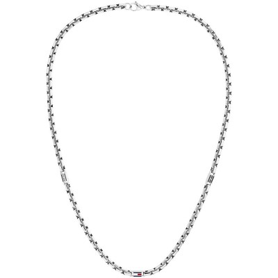 бижутерия,tommy,hilfiger,3d,flag,metal,necklace,silver,(silver)