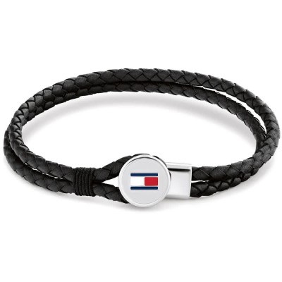 бижутерия,tommy,hilfiger,brule,bracelet,silver,(black,silver)
