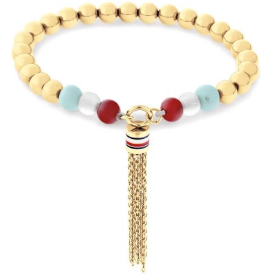 бижутерия,tommy,hilfiger,modern,hippie,6mm,bracelet,golden,(gold,white,red)