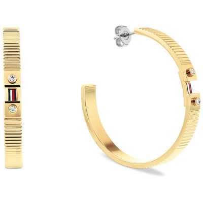 бижутерия,tommy,hilfiger,stripes,earrings,golden,(gold,white,crystals)