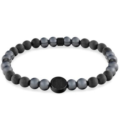 бижутерия,tommy,hilfiger,t85bl,bracelet,grey,(black,black)