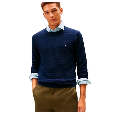 блуза,мъжки,пуловери,дамски,пуловери,tommy,hilfiger,seasonal,structure,sweater,blue,(dark,night,navy)