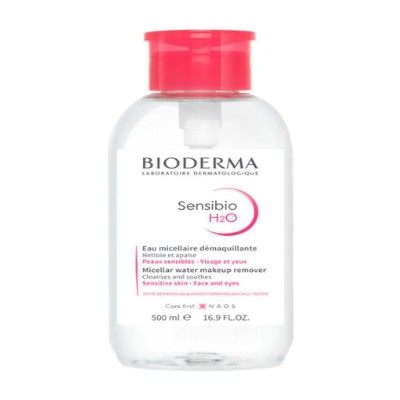 козметика,за,почистване,bioderma,sensibio,h2o,pump,500ml,micellar,water,clear