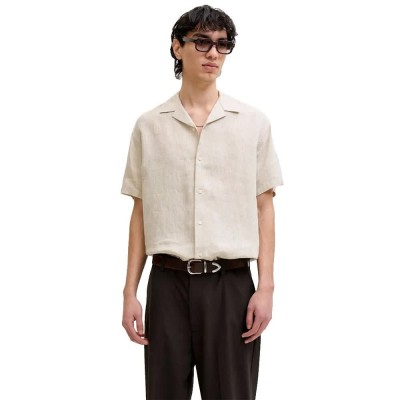 риза,с,къс,ръкав,дамски,ризи,мъжки,ризи,jack,&,jones,blalawrence,linen,resort,short,sleeve,shirt,beige,(silver,lining,relaxed,fit)