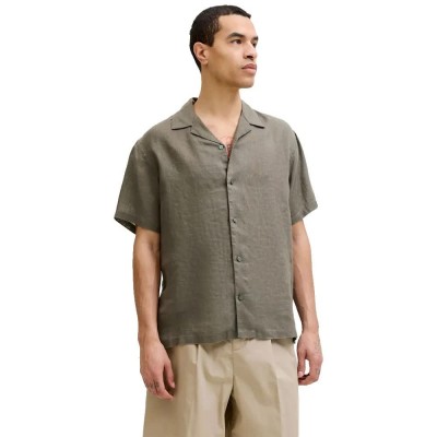 риза,с,къс,ръкав,дамски,ризи,мъжки,ризи,jack,&,jones,blalawrence,linen,resort,short,sleeve,shirt,grey,(smokey,olive,relaxed,fit)