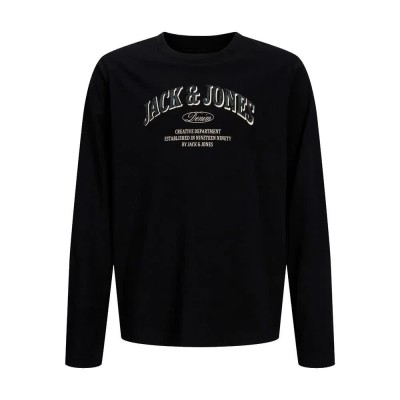 тениска,мъжки,тениски,дамски,тениски,jack,&,jones,denver,logo,long,sleeve,t,shirt,black,(black)