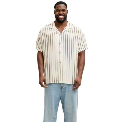 риза,с,къс,ръкав,дамски,ризи,мъжки,ризи,jack,&,jones,jeff,resort,stripe,short,sleeve,shirt,beige,(dusty,olive)