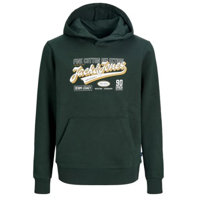 суичър,детски,блузи,jack,&,jones,logo,2col,hoodie,green,(scarab)