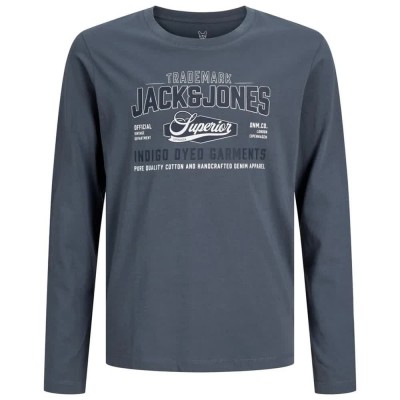 тениска,мъжки,тениски,дамски,тениски,jack,&,jones,logo,long,sleeve,t,shirt,blue,grey,(turbulence)
