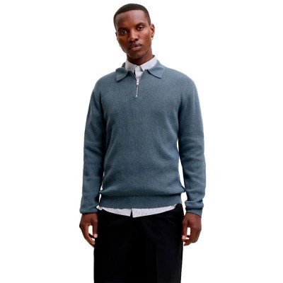 блуза,мъжки,пуловери,дамски,пуловери,jack,&,jones,milano,stitch,half,zip,sweater,blue,(turbulence,melange)