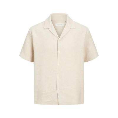 риза,с,къс,ръкав,дамски,ризи,мъжки,ризи,jack,&,jones,montauk,crochet,short,sleeve,shirt,beige,(antique,white)