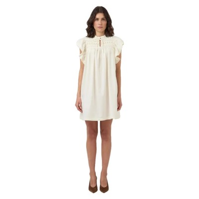 рокля,дамски,поли,и,рокли,yas,lura,short,sleeve,dress,beige,(pristine)