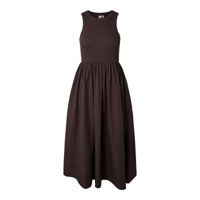 рокля,дамски,поли,и,рокли,yas,miri,sleeveless,long,dress,brown,(chocolate,brown)