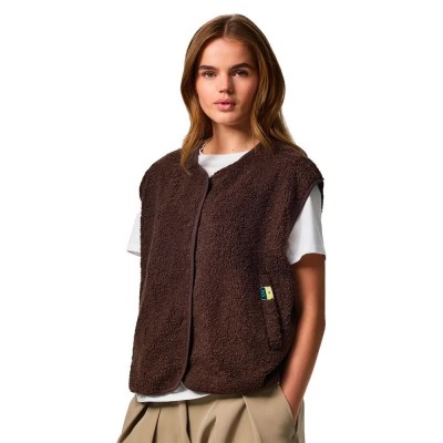 елек,дамски,жилетки,pieces,katty,teddy,vest,brown,(hot,fudge)