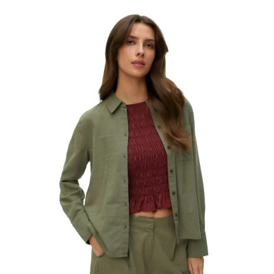 риза,с,дълъг,ръкав,дамски,ризи,мъжки,ризи,vero,moda,caia,long,sleeve,shirt,green,(deep,lichen,green)