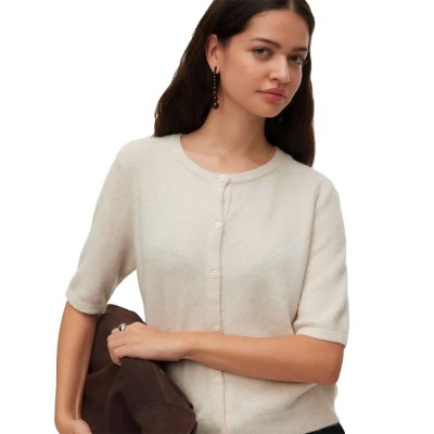 жилетка,мъжки,пуловери,дамски,пуловери,vero,moda,doffy,2,4,o,neck,button,knit,cardigan,beige,(birch,melange)