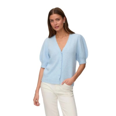 жилетка,мъжки,пуловери,дамски,пуловери,vero,moda,doffy,2,4,v,neck,knit,cardigan,blue,(cashmere,blue,melange)