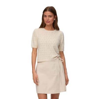 дамски,блузи,vero,moda,doffy,stitch,2,4,o,neck,knit,short,sleeve,blouse,beige,(birch,melange)