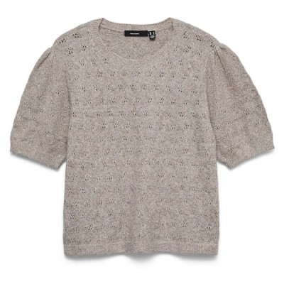 дамски,блузи,vero,moda,doffy,stitch,2,4,o,neck,knit,short,sleeve,blouse,grey,(moon,rock,melange)
