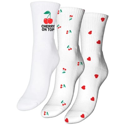 чорапи,мъжки,чорапи,дамски,чорапи,vero,moda,mel,detail,socks,3,units,white,(snow,white,cherry,on,top,aop,cherry,aop,hearts)