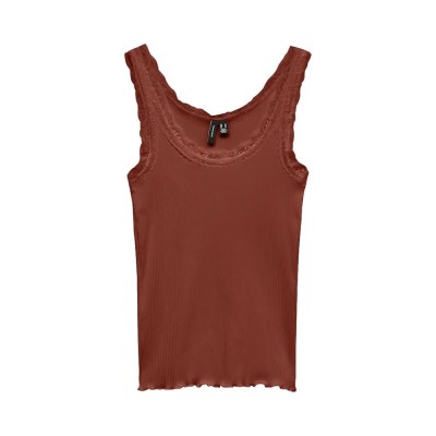 тениска,мъжки,тениски,дамски,тениски,vero,moda,nana,lace,sleeveless,t,shirt,brown,(burnt,henna)