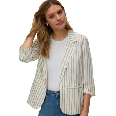 сако,дамски,сака,vero,moda,rosie,3,4,loose,blazer,beige,(gardenia,black,pinstripes)