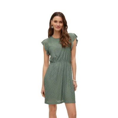 рокля,дамски,поли,и,рокли,vero,moda,tassa,frill,sleeveless,short,dress,green,(laurel,wreath)
