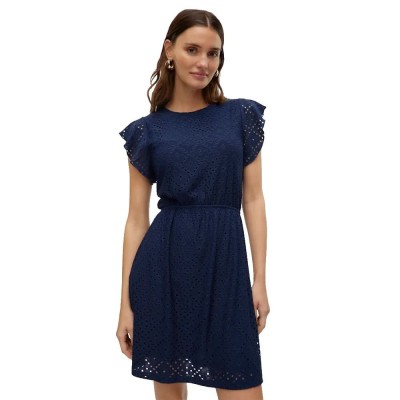 сако,дамски,поли,и,рокли,vero,moda,tassa,frill,sleeveless,short,dress,blue,(navy,blazer)