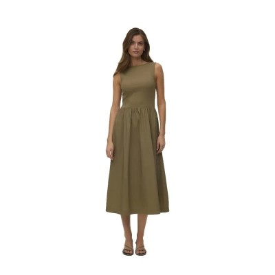 рокля,дамски,поли,и,рокли,vero,moda,vida,7,8,sleeveless,midi,dress,green,(mermaid)