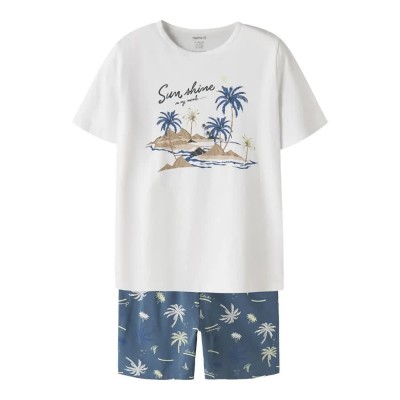 пижама,детски,пижами,name,it,nightset,bluefin,palm,short,sleeve,pyjama,white,blue,(bluefin)