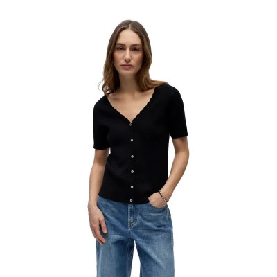 жилетка,мъжки,пуловери,дамски,пуловери,object,kelly,v,neck,knit,cardigan,black,(black)