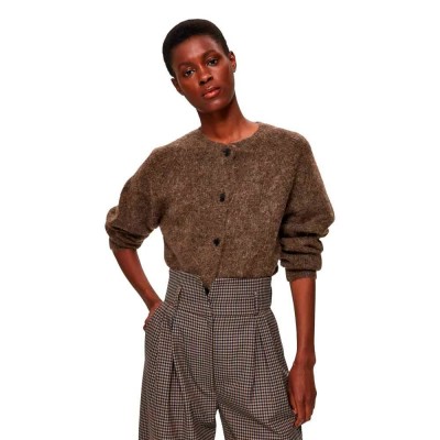 жилетка,мъжки,пуловери,дамски,пуловери,selected,lulu,knit,cardigan,brown,(dachshund,melange)