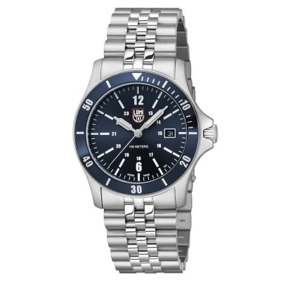 часовник,часовници,luminox,sport,timer,0910,series,0913,42mm,10atm,quartz,analogical,watch,silver,(blue,white)