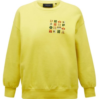 блуза,дамски,блузи,peak,performance,terry,graphic,sweatshirt,yellow,(canary,lime,grey)