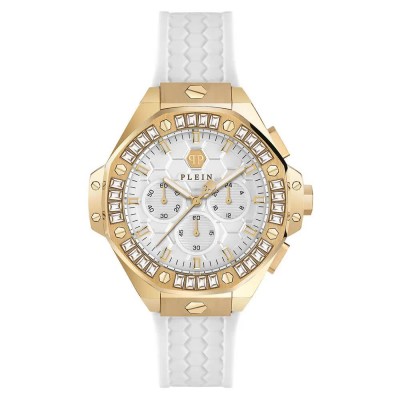 часовник,часовници,philipp,plein,pwpsa0624,42mm,5atm,quartz,analogical,watch,golden,(white,white,mineral)