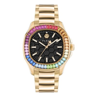 часовник,часовници,philipp,plein,pwtaa1224,37mm,5atm,quartz,analogical,woman,watch,golden,(golden,black,mineral)