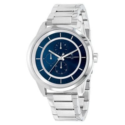 часовник,часовници,pierre,cardin,ccp.5013,45mm,3atm,quartz,analogical,watch,silver,(grey,blue,mineral)